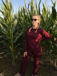 Bordo Karalienė – dviejų dalių alpakos vilnos komplektas iki XXL 🍷👑🦙
