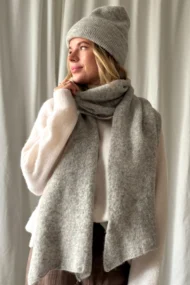Alpakos vilnos šalikas Pilkoji Harmonija