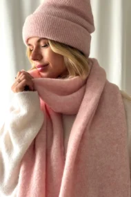 Alpakos vilnos šalikas Rožinis Sapnas - Image 5