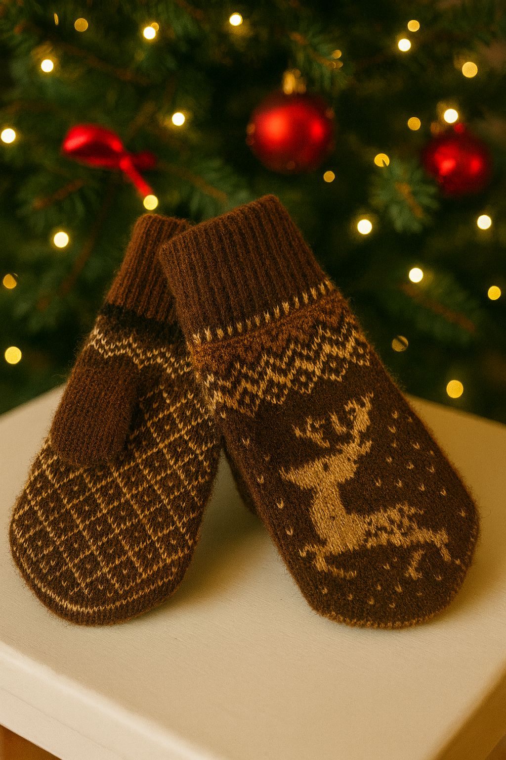 ChatGPT Image Nov 25, 2025, 11_41_27 AM Alpakos Vilnos Pirštinės Tamsiai rudas Šokoladas - Image 1