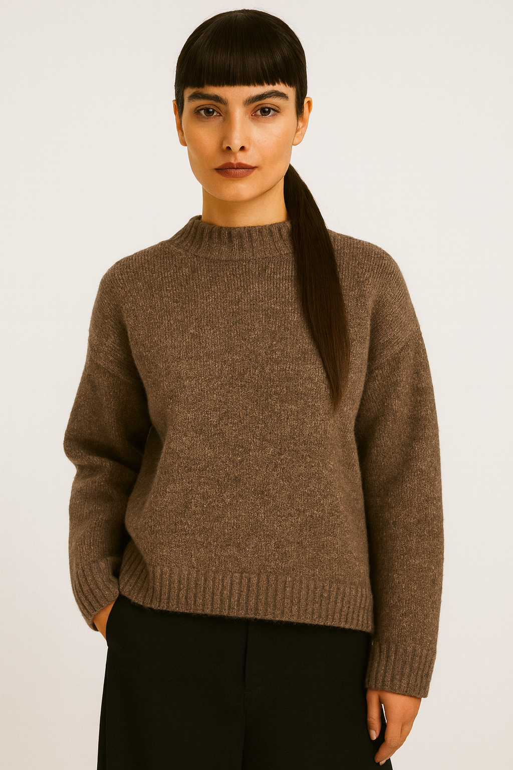 ChatGPT Image Nov 30, 2025, 12_07_58 AM „Riešutinė Šiluma“ – laisvo silueto alpakos vilnos megztinis - Image 1