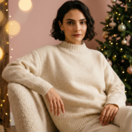 „Cream Cloud Luxe“ – Premium Alpakos Vilnos Megztinis