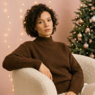 „Chocolate Luxe Warmth“ – Premium Alpakos Vilnos Megztinis