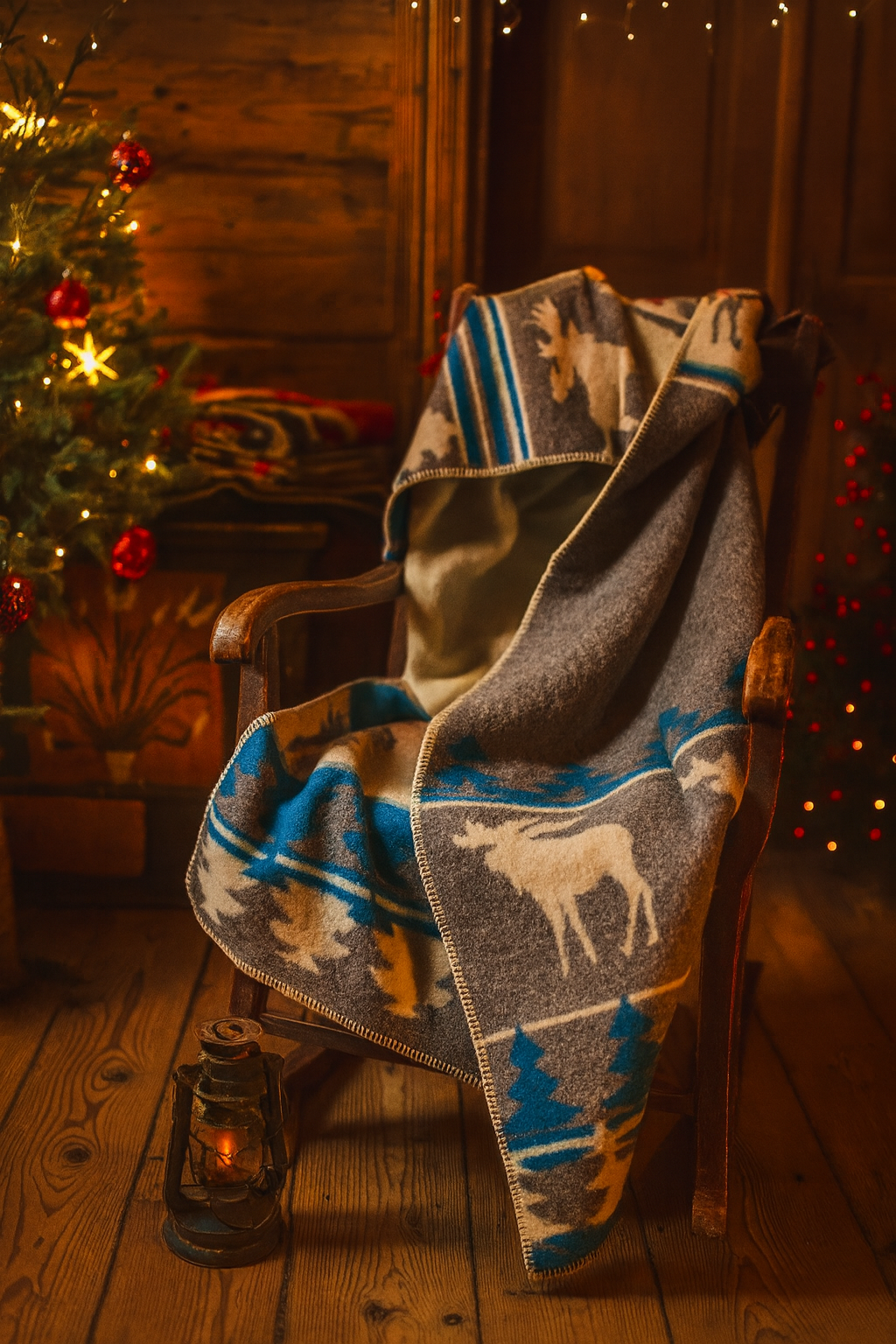 ChatGPT Image Dec 1, 2025, 11_43_14 PM Kalėdinis Naujosios Zelandijos vilnos pledas - „Šiaurės Miško Jaukumas“ - Image 1