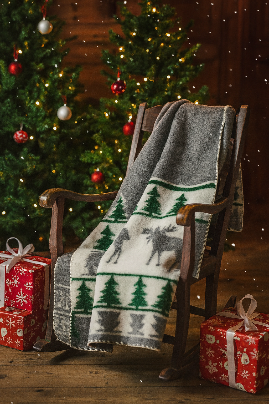 ChatGPT Image Dec 2, 2025, 12_06_55 AM Kalėdinis Naujosios Zelandijos vilnos pledas - „Šiaurės Miško Karalius“ - Image 1