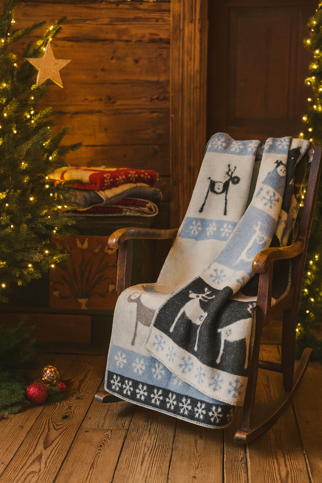 ChatGPT Image Dec 2, 2025, 12_10_34 AM Kalėdinis Naujosios Zelandijos vilnos pledas - „Žiemos Dangaus Pasaka“ - Image 1