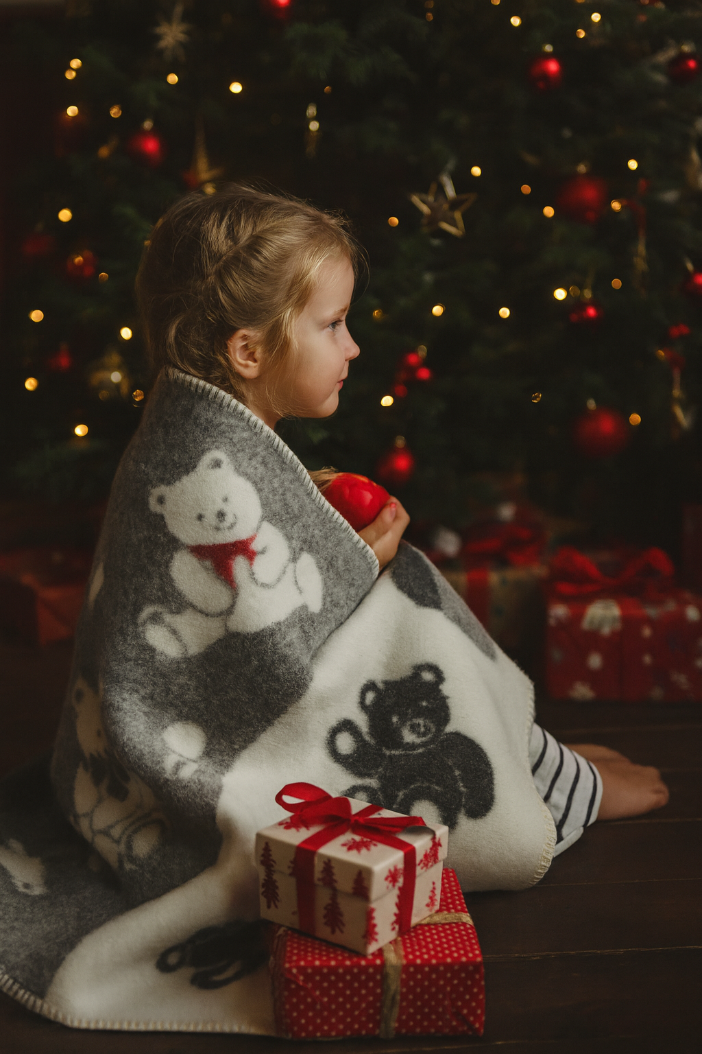 ChatGPT Image Dec 2, 2025, 12_33_51 AM „Pilkoji Meškiuko Ramybė“ – vaikiškas vilnos pledukas - Image 1