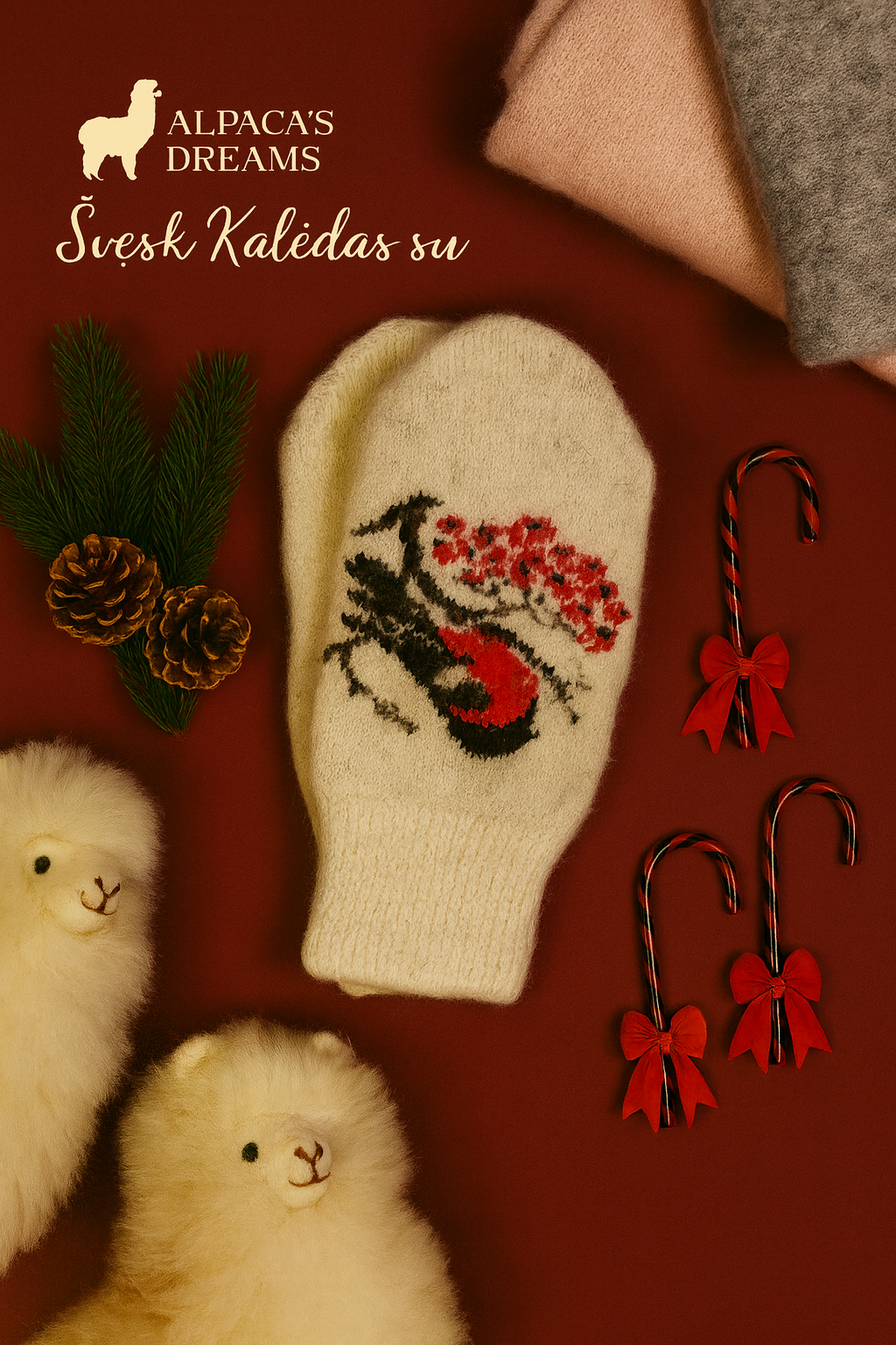 ChatGPT Image Dec 6, 2025, 09_50_42 PM Merino vilnos pirštinės - Sniegena - Image 1