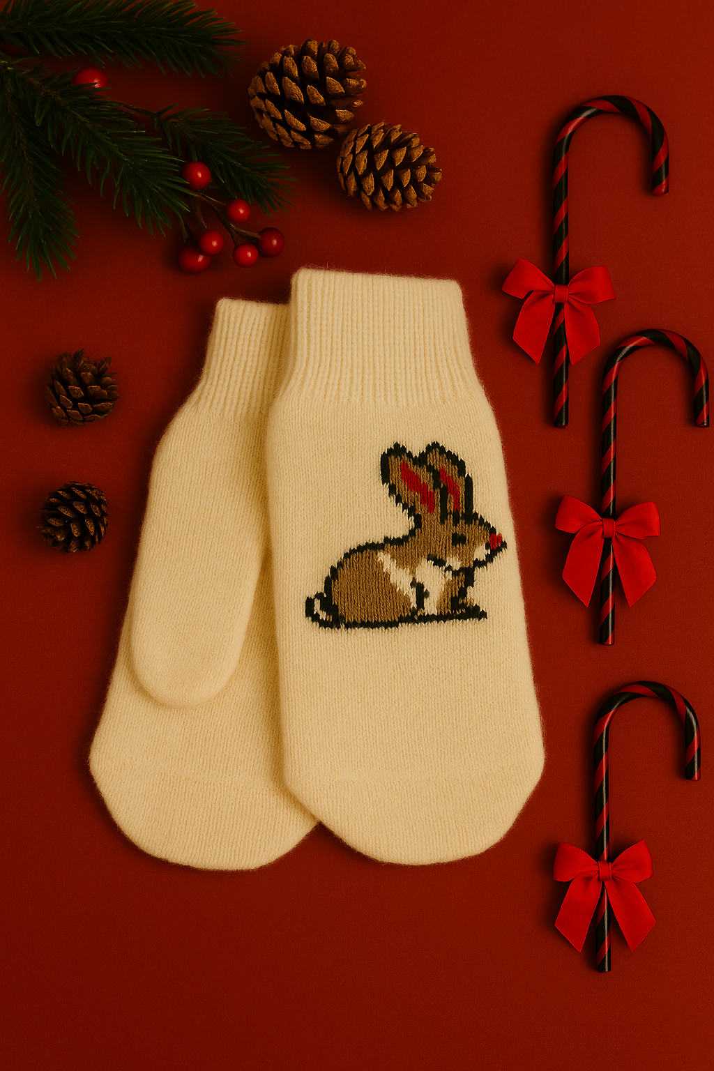 ChatGPT Image Dec 6, 2025, 10_06_08 PM Merino Vilnos Pirštinės - Zuikis - Image 1